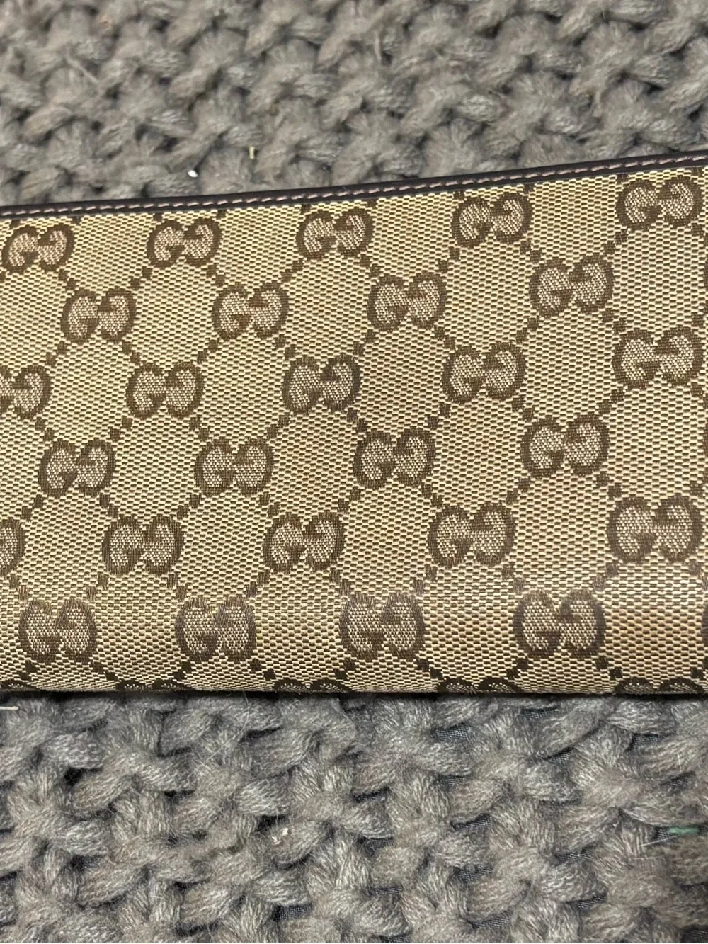 Gucci Brown Beige Zip-Around Logo Women's Wallet Credit Card Folding Zipper - Picture 2 of 4